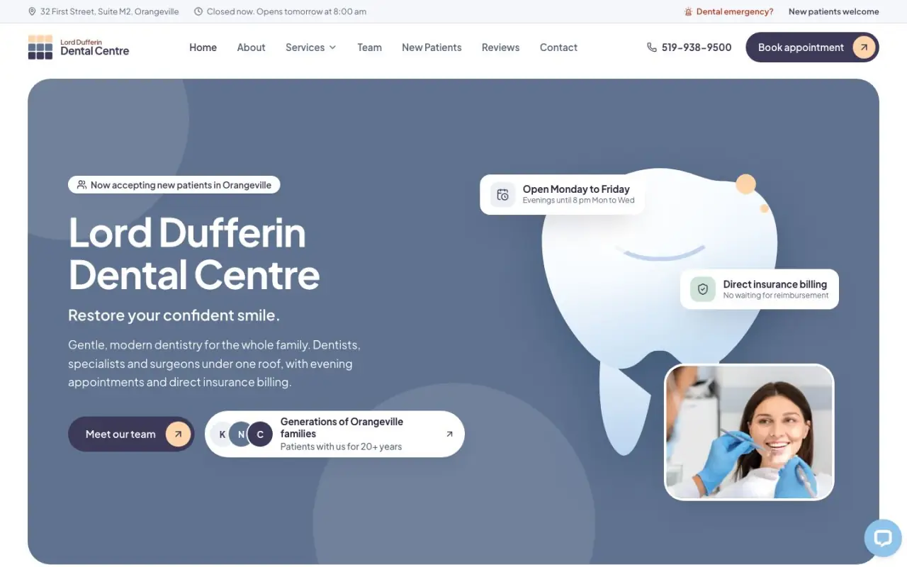 Lord Dufferin Dental: the new website
