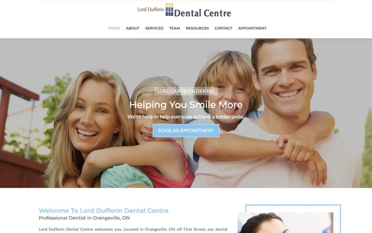 Lord Dufferin Dental: the old website